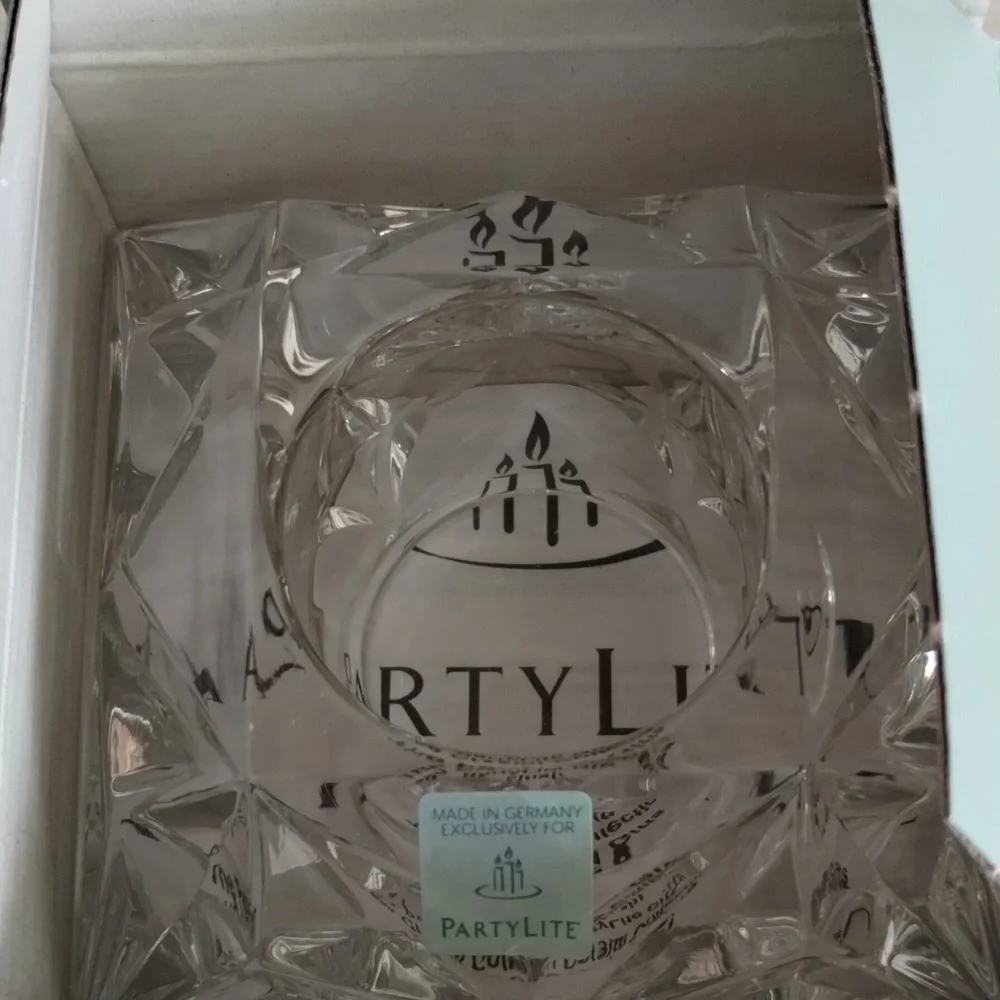 PartyLite Quad Lead Crystal Votive Candle Holder, never used